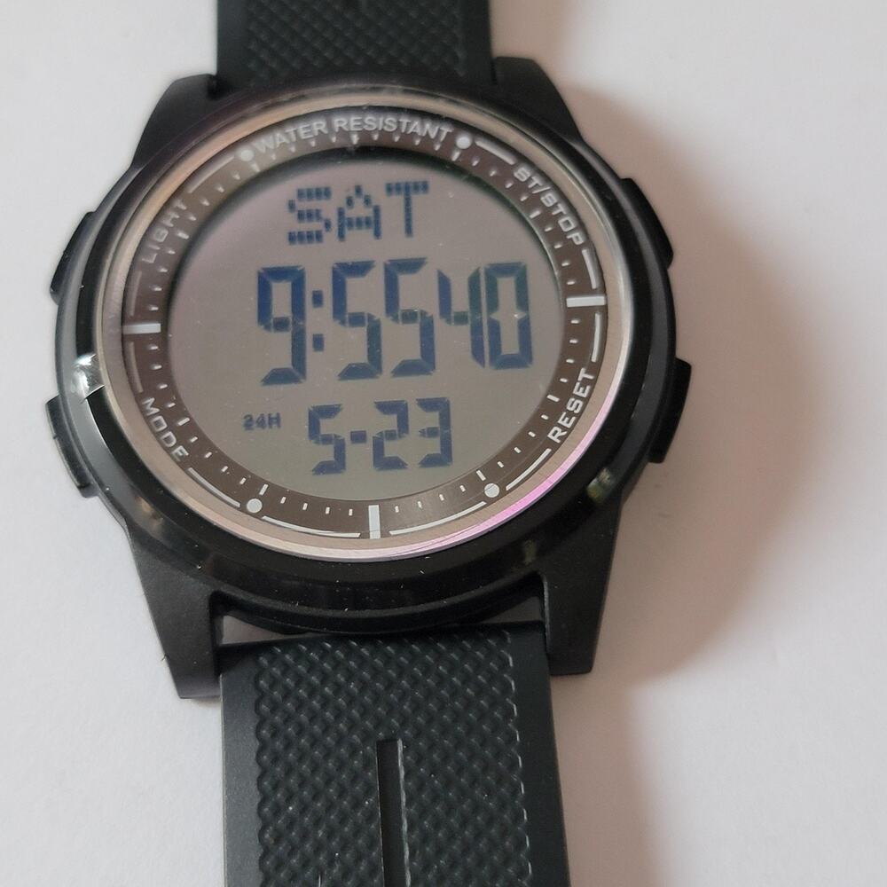 Black Digital Watch Men AW02 Japan Water Resistant Sport Rubber Strap